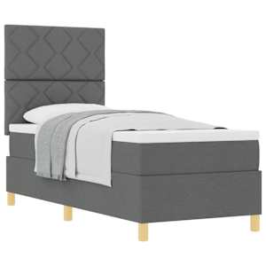 Postel s boxspringem s čelo Tmavě šedá 80 x 200 cm textil - obrázek 2