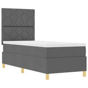 Postel s boxspringem s čelo Tmavě šedá 80 x 200 cm textil - obrázek 5