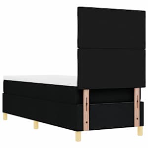 Postel s boxspringem s matrací s čelo Černá 80 x 200 cm textil - obrázek 9