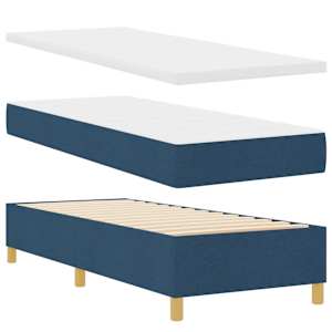 Postel s boxspringem s matrací s čelo Modrá 80 x 200 cm textil - obrázek 6