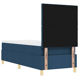 Postel s boxspringem s matrací s čelo Modrá 80 x 200 cm textil - obrázek 9