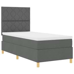 Postel s boxspringem s čelo Tmavě šedá 90 x 190 cm textil - obrázek 5