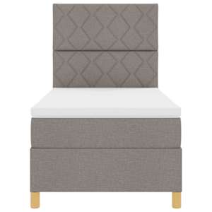 Postel s boxspringem s matrací s čelo Taupe 90 x 190 cm textil - obrázek 7