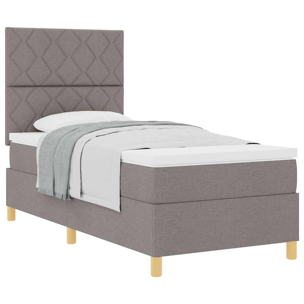 Thumbnail - vidaXL Boxspringbett mit Kopfteil Taupe 90 x 190 cm Stoff