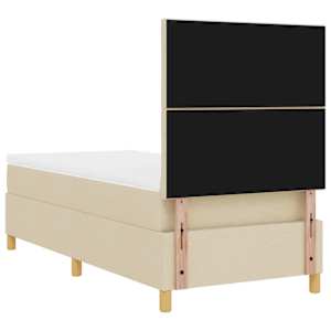 Postel s boxspringem s čelo Krémová 90 x 190 cm textil - obrázek 9
