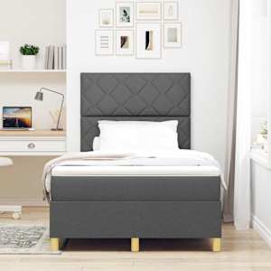 Postel s boxspringem s matrací Tmavě šedá 120 x 190 cm textil - obrázek 3