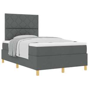 Postel s boxspringem s matrací Tmavě šedá 120 x 190 cm textil - obrázek 2