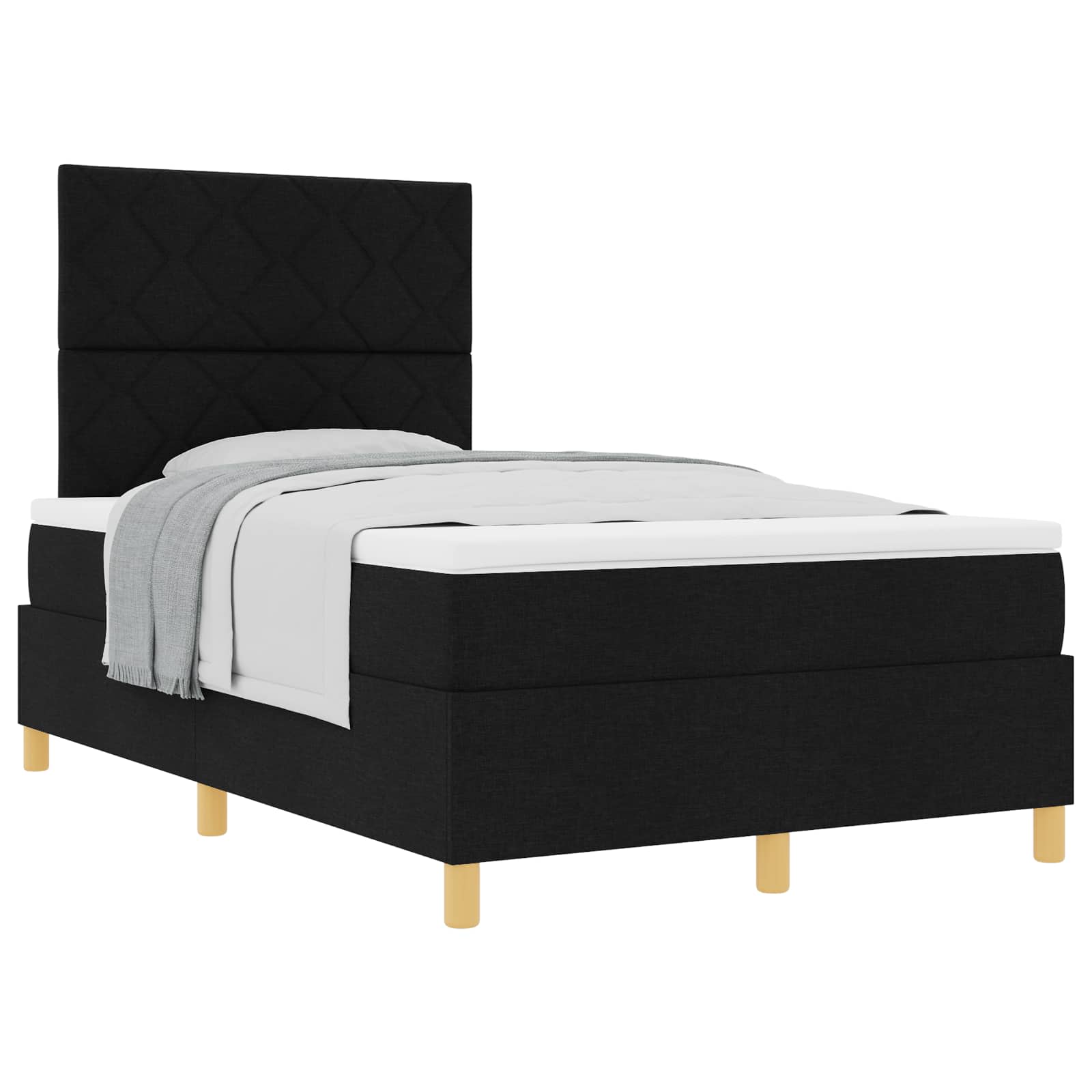 Thumbnail - vidaXL Boxspringbett mit Matratze Schwarz 120 x 190 cm Stoff