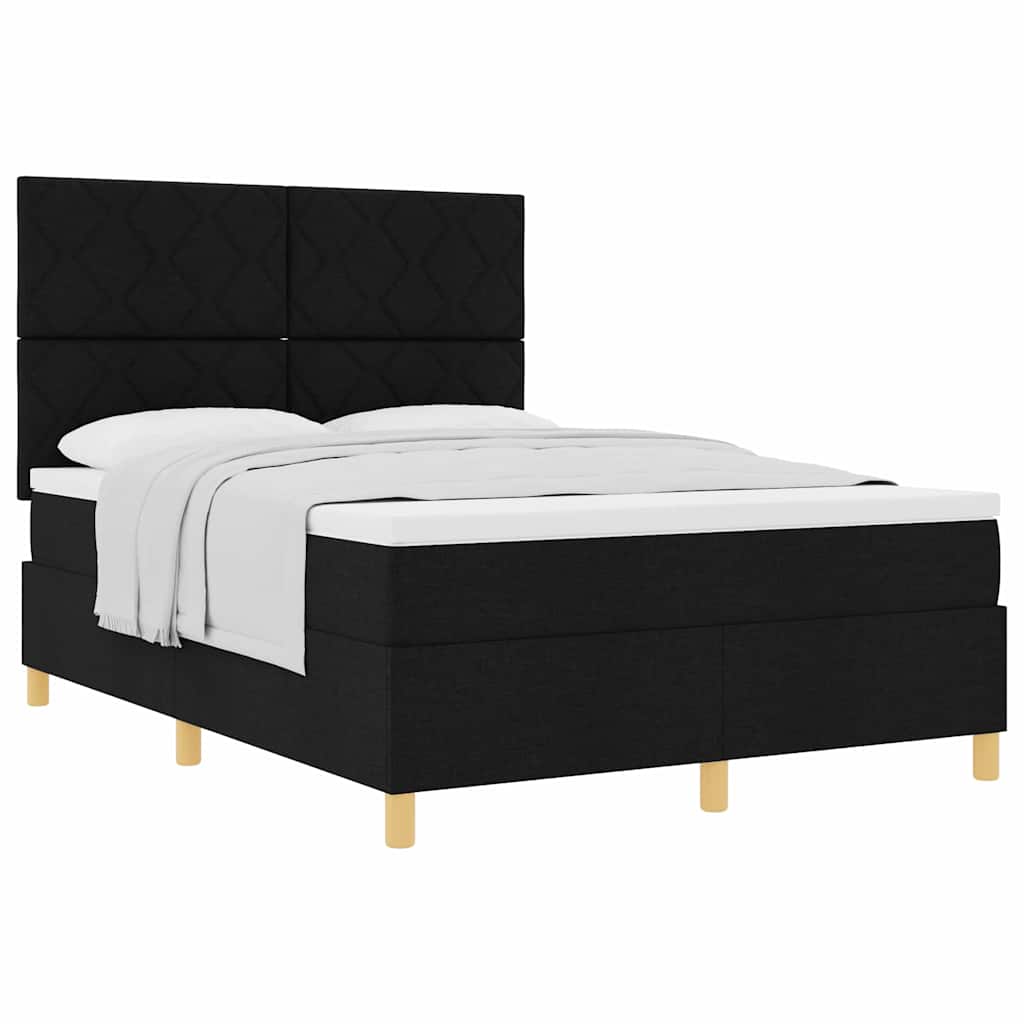 Thumbnail - vidaXL Boxspringbett mit Kopfteil Schwarz 140 x 190 cm Stoff