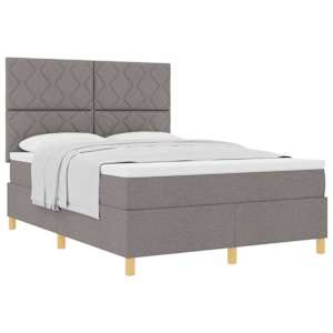 Postel s boxspringem s čelo Taupe 140 x 190 cm textil - obrázek 2