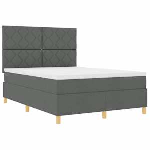Postel s boxspringem s matrací Tmavě šedá 160 x 200 cm textil - obrázek 5
