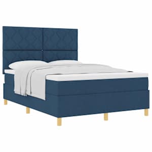 Postel s boxspringem s matrací s čelo Modrá 160 x 200 cm textil - obrázek 2