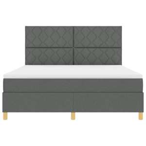 Postel s boxspringem s čelo Tmavě šedá 180 x 200 cm textil - obrázek 7