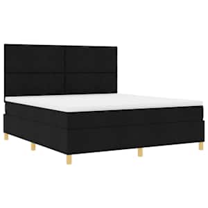 Postel s boxspringem s čelo Černá 180 x 200 cm textil - obrázek 5