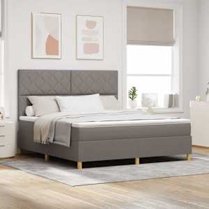 Postel s boxspringem s čelo Taupe 180 x 200 cm textil - obrázek 1
