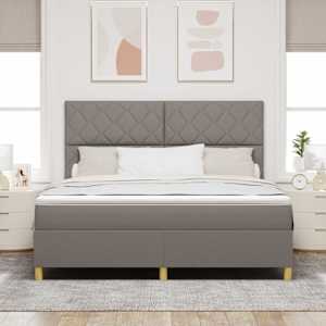 Postel s boxspringem s čelo Taupe 180 x 200 cm textil - obrázek 3