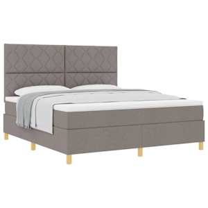 Postel s boxspringem s čelo Taupe 180 x 200 cm textil - obrázek 2