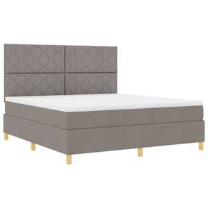 Postel s boxspringem s čelo Taupe 180 x 200 cm textil - obrázek 5