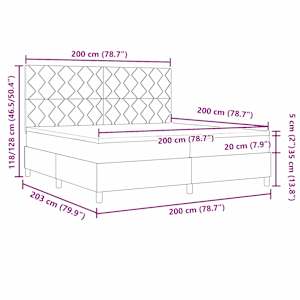 Postel s boxspringem s matrací Tmavě šedá 200 x 200 cm textil - obrázek 11