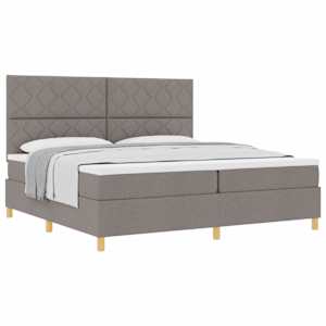 Postel s boxspringem s čelo Taupe 200 x 200 cm textil - obrázek 2
