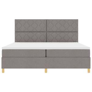 Postel s boxspringem s čelo Taupe 200 x 200 cm textil - obrázek 7