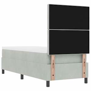 Postel s boxspringem s matrací Světle šedá 80 x 200 cm samet - obrázek 9