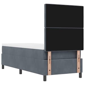 Postel s boxspringem s matrací Tmavě šedá 80 x 200 cm samet - obrázek 9
