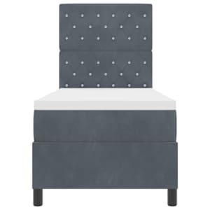 Postel s boxspringem s matrací Tmavě šedá 80 x 200 cm samet - obrázek 7