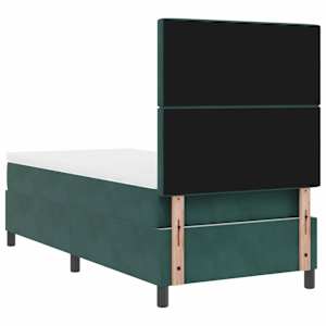 Postel s boxspringem s matrací Tmavě zelená 90 x 190 cm textil - obrázek 9