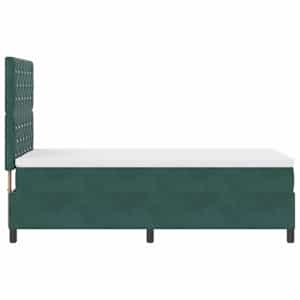Postel s boxspringem s matrací Tmavě zelená 90 x 190 cm textil - obrázek 8