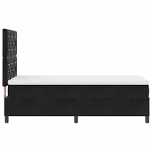 Postel s boxspringem s matrací s čelo Černý 90 x 200 cm samet - obrázek 8