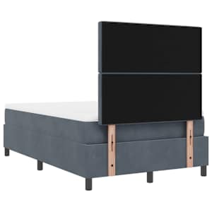 Postel s boxspringem s matrací Tmavě šedá 120 x 190 cm samet - obrázek 9