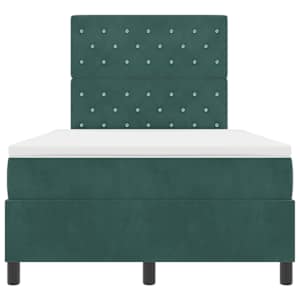 Postel s boxspringem s matrací Tmavě zelená 120 x 190 cm samet - obrázek 7