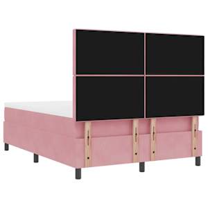 Postel s boxspringem s matrací s čelo Růžová 140 x 190 cm samet - obrázek 9