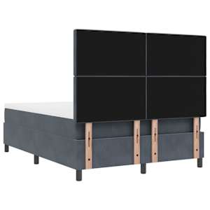 Postel s boxspringem s matrací Tmavě šedá 160 x 200 cm samet - obrázek 9