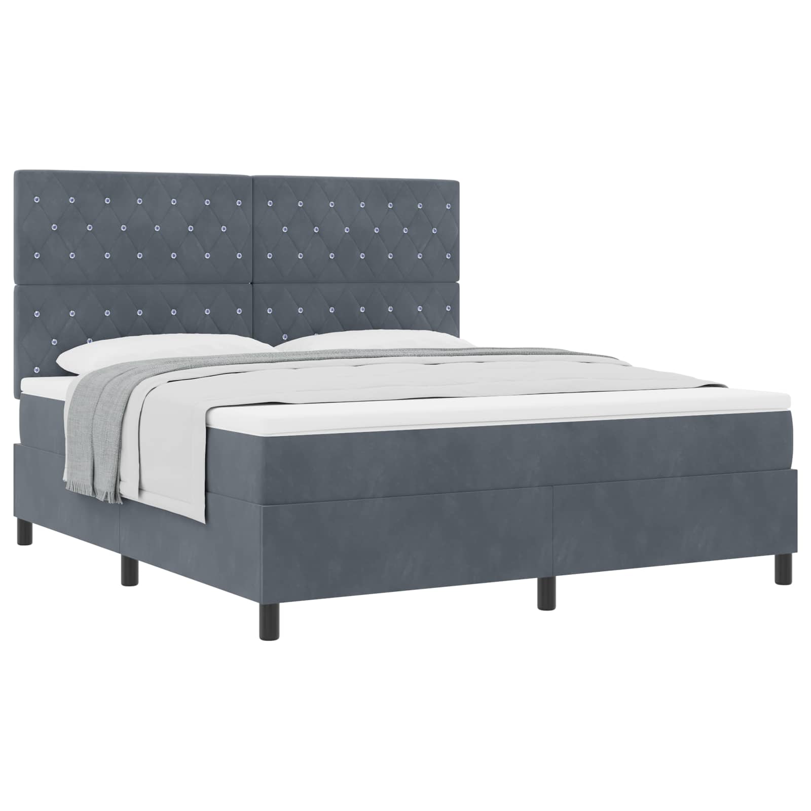 Thumbnail - vidaXL Boxspringbett mit Matratze Dunkelgrau 180 x 200 cm Stoff