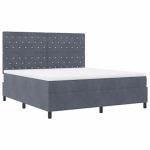 Postel s boxspringem s matrací Tmavě šedá 180 x 200 cm samet - obrázek 5