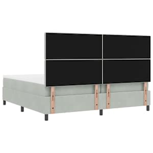 Postel s boxspringem s matrací Světle šedá 200 x 200 cm samet - obrázek 8