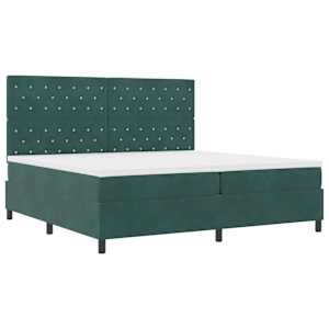 Postel s boxspringem s matrací Tmavě zelená 200 x 200 cm samet - obrázek 5
