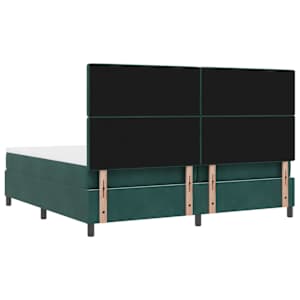 Postel s boxspringem s matrací Tmavě zelená 200 x 200 cm samet - obrázek 9