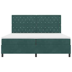 Postel s boxspringem s matrací Tmavě zelená 200 x 200 cm samet - obrázek 7