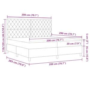 Postel s boxspringem s matrací s čelo Růžová 200 x 200 cm samet - obrázek 12