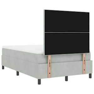 Postel s boxspringem s čelo Světle šedá 120 x 190 cm samet - obrázek 9