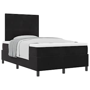 Postel s boxspringem s matrací s čelo Černý 120 x 190 cm samet - obrázek 2