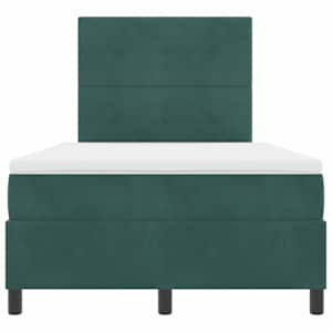 Postel s boxspringem s čelo Tmavě zelená 120 x 200 cm samet - obrázek 7