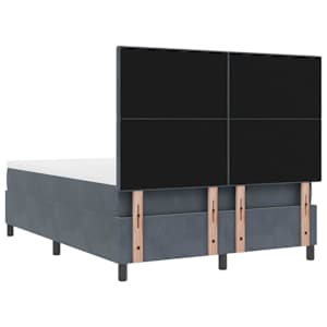 Postel s boxspringem s matrací Tmavě šedá 140 x 190 cm samet - obrázek 9