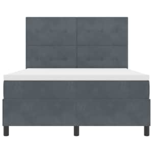 Postel s boxspringem s matrací Tmavě šedá 140 x 190 cm samet - obrázek 7