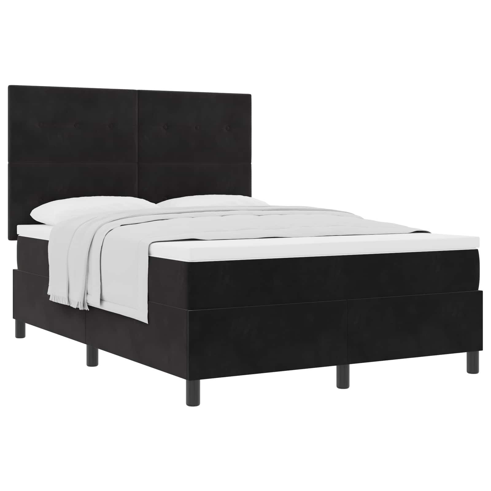 Thumbnail - vidaXL Boxspringbett mit Matratze Schwarz 140 x 200 cm Stoff