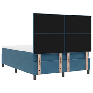 Postel s boxspringem s čelo Tmavě modrá 140 x 200 cm samet - obrázek 7