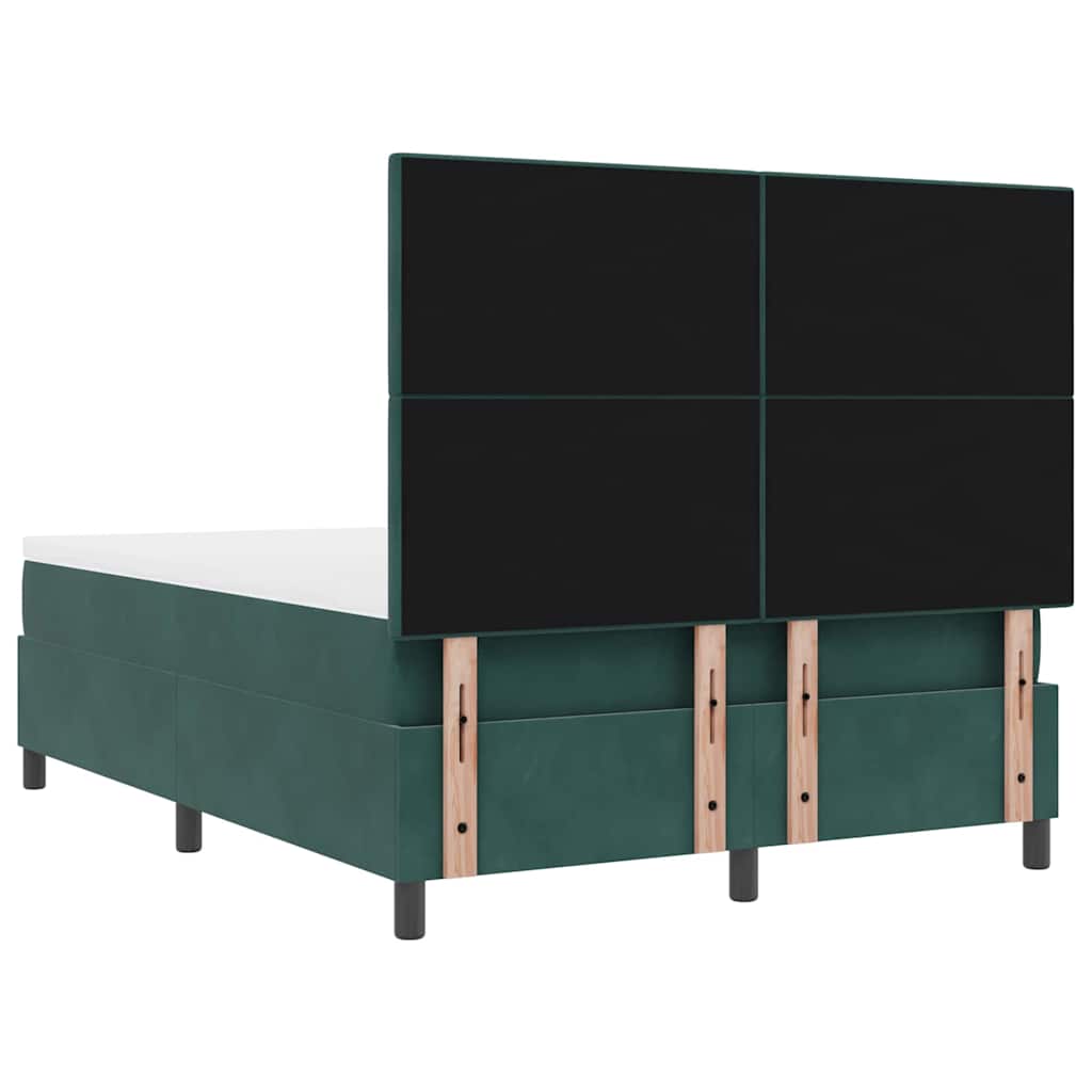 Postel s boxspringem s matrací Tmavě zelená 160 x 200 cm samet - obrázek 7